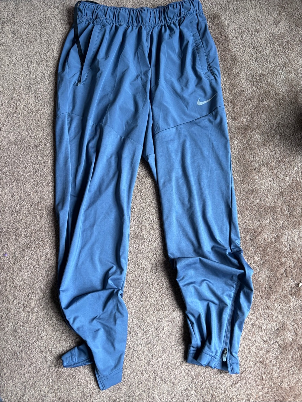 Nike Blue Track Pants with Reflective Swoosh